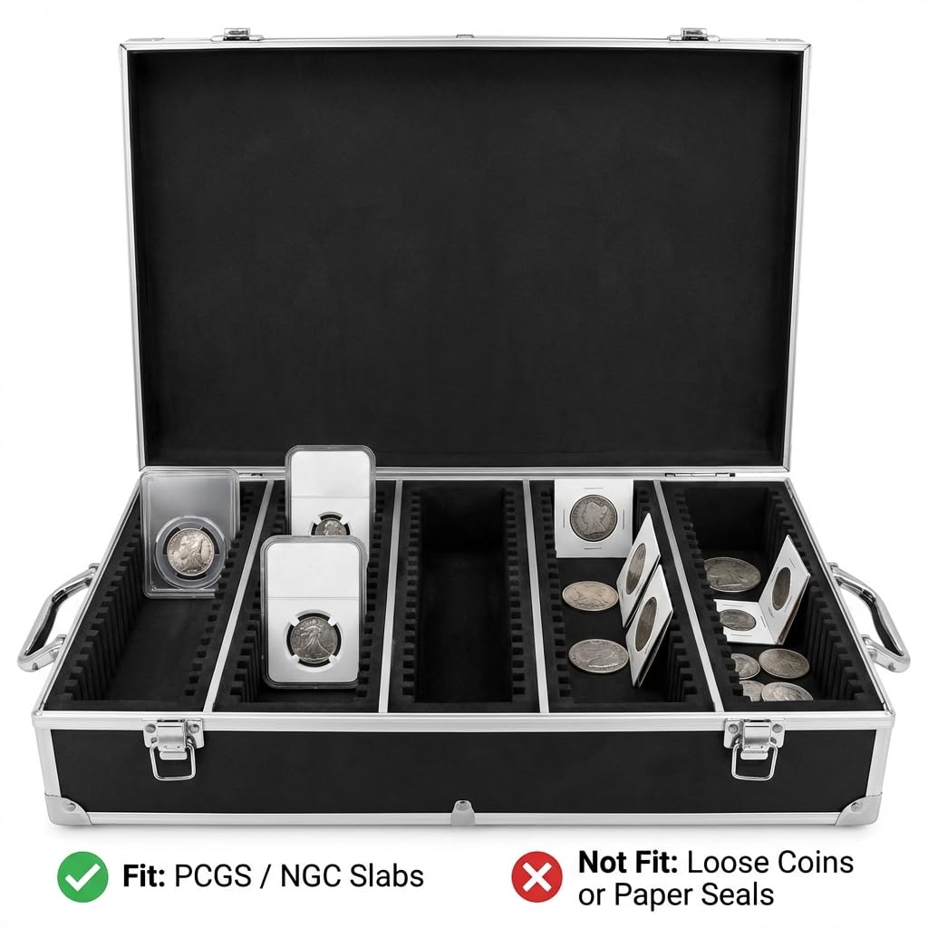 Amazon.co.jp: QWORK コイン収納ボックス 100グレード コインスラブ