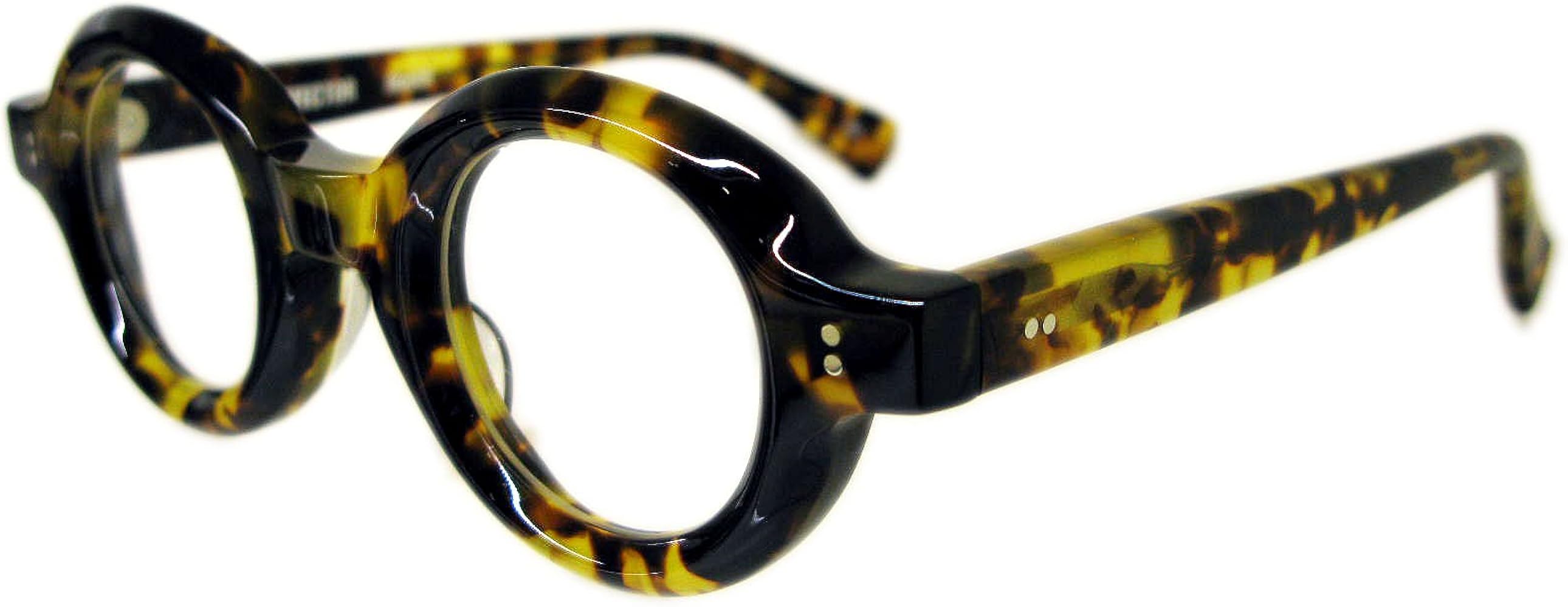 Amazon | [エフェクター] メガネ/サングラス 丸メガネ 8mm厚フレーム