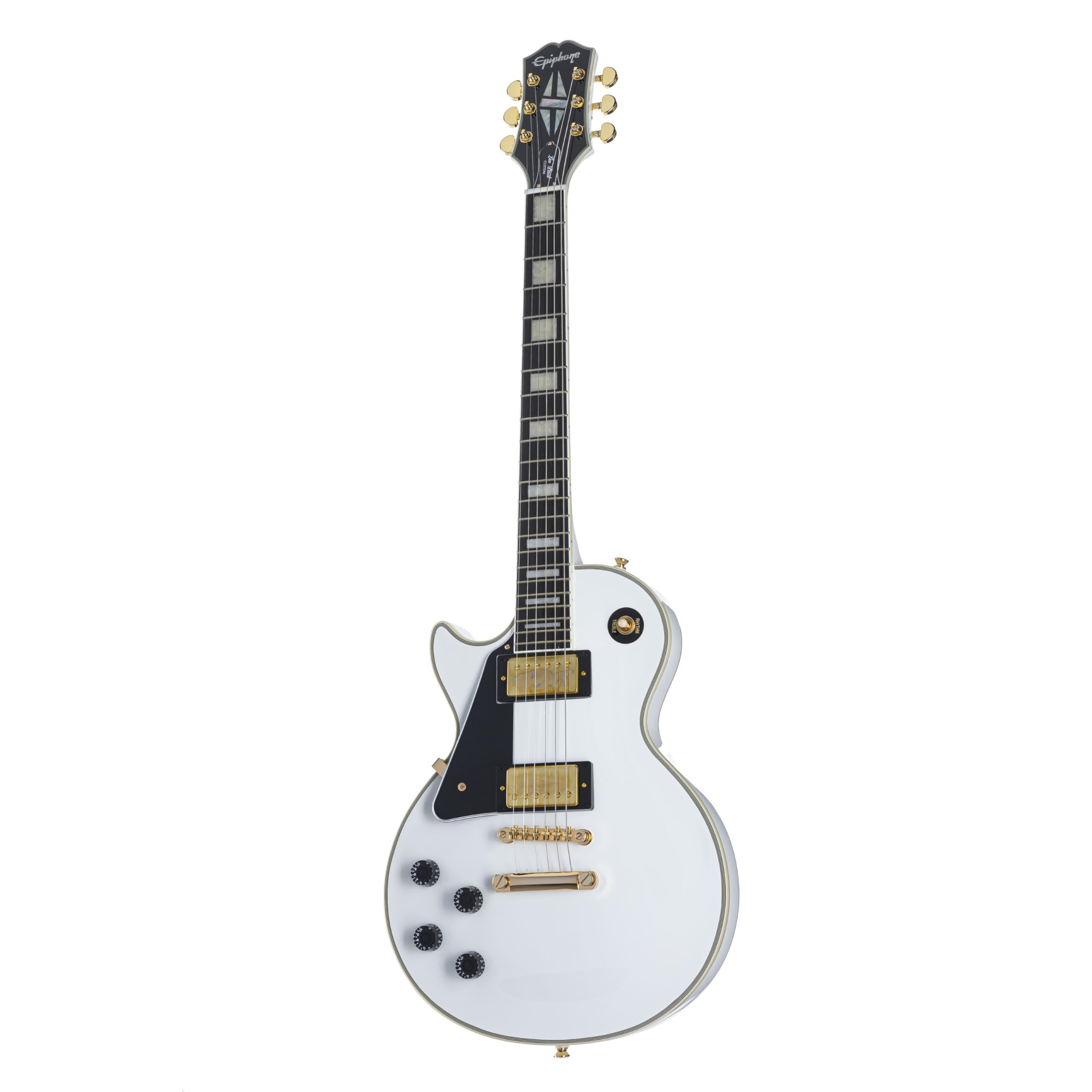 Amazon.com: Epiphone Les Paul Custom, Lefty Alpine White with Gold