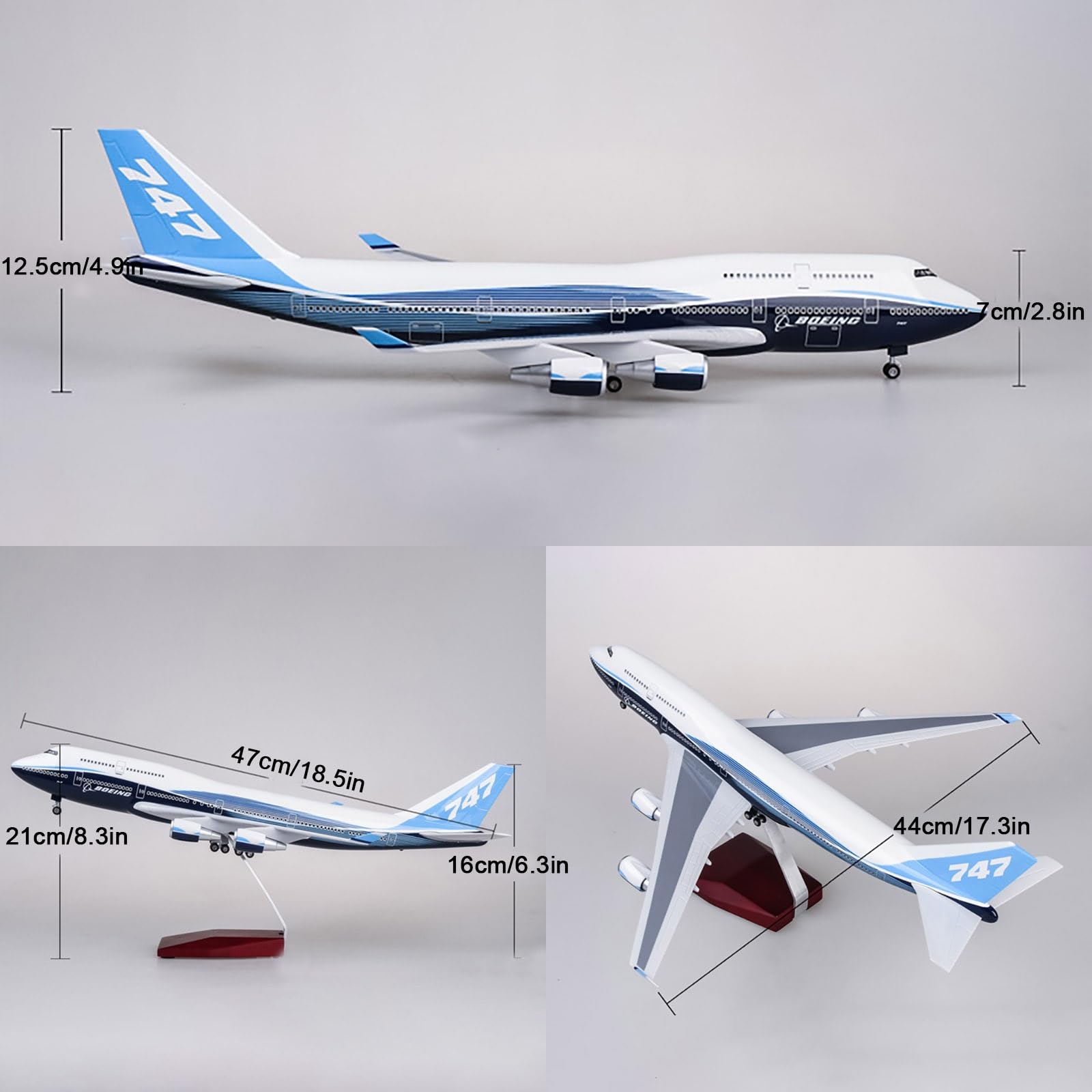 Amazon | 18.5インチ 1:150 スケール 模型飛行機 プロトタイプ B747