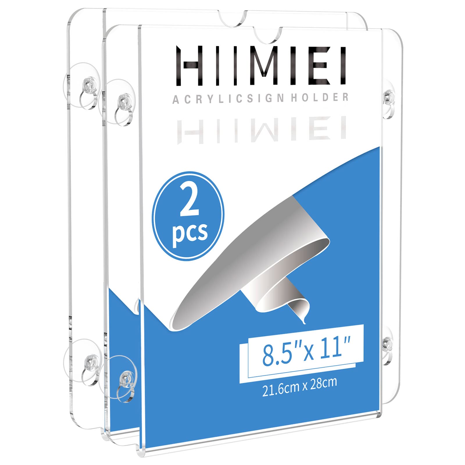 Amazon | HIIMIEI アクリルウィンドウサインホルダー 吸盤付き 8.5 X