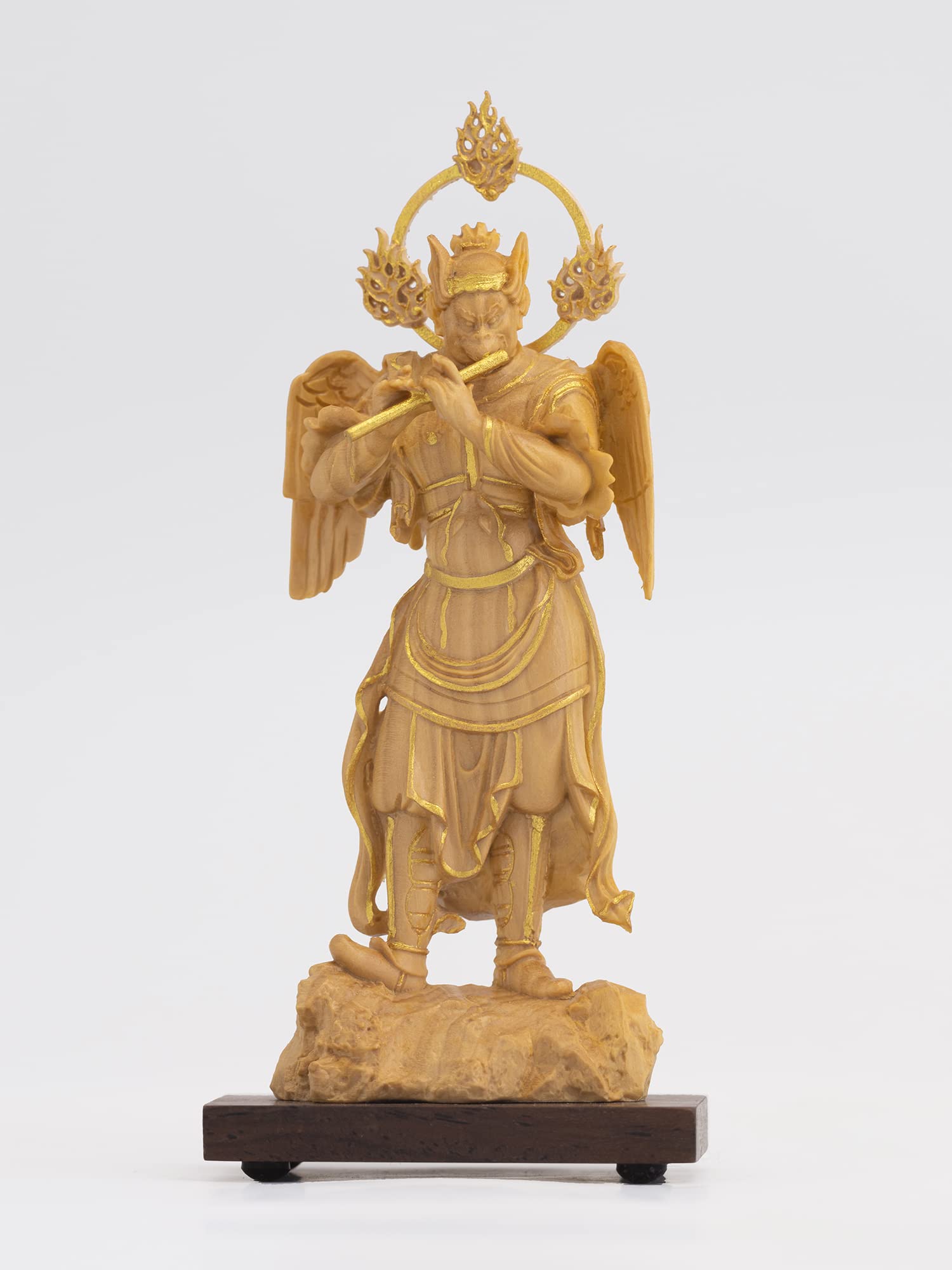 Amazon.co.jp: 極小仏 迦楼羅王 11cm（木製：ツゲ 金泥仕上）＿仏像