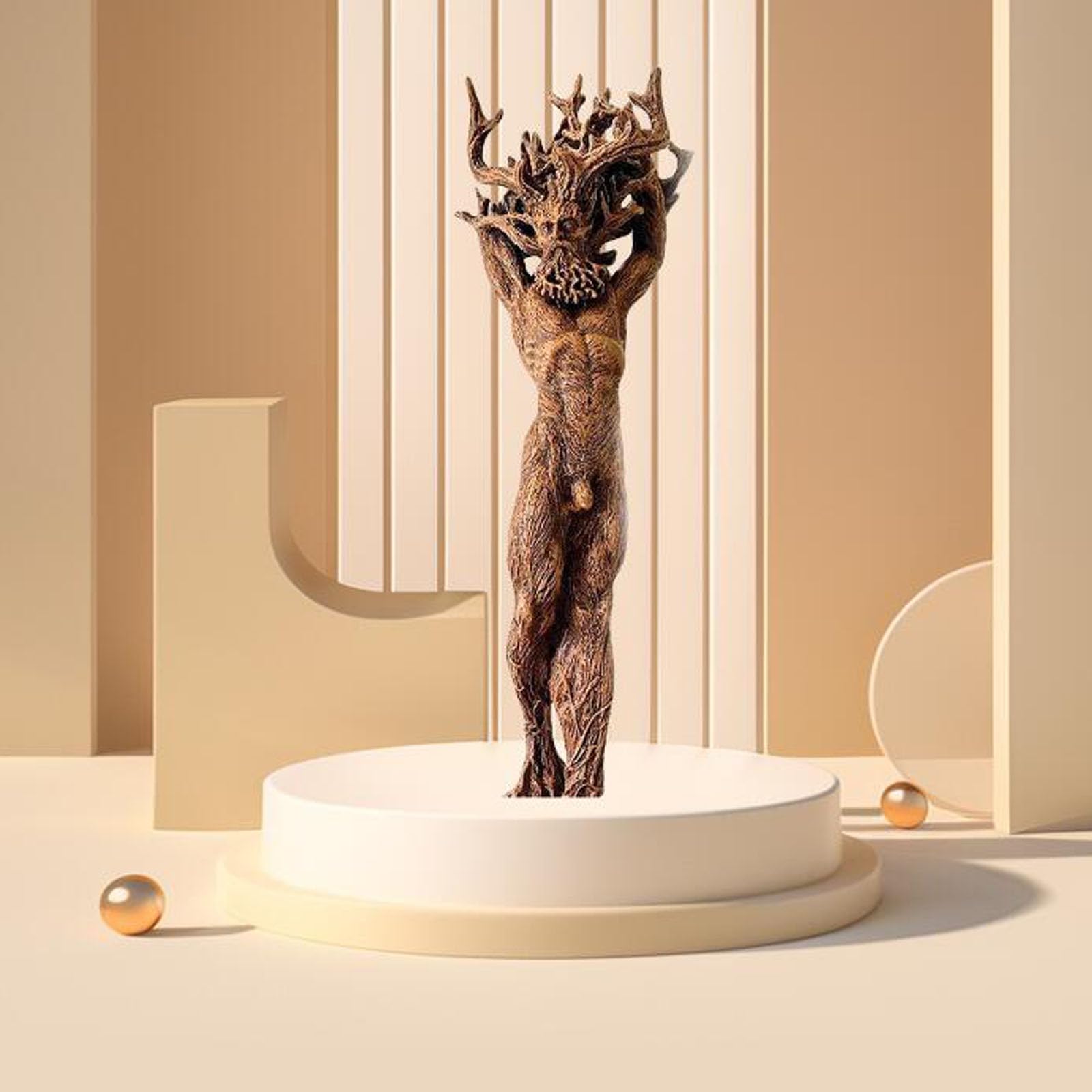 Amazon.co.jp: Eojmvxar 木の人々の像、木の男性と木の女性の像、男性