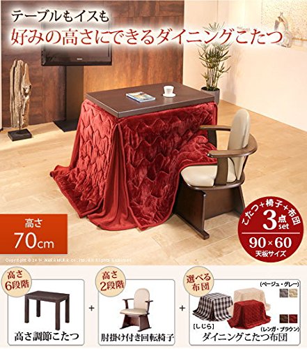 Amazon.co.jp: 座椅子 こたつセット 一人用 [長方形 90×60cm] (こたつ