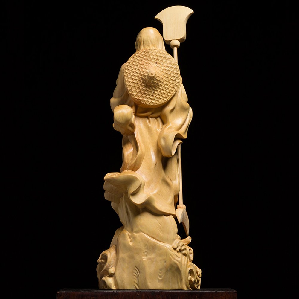 Amazon.co.jp: [華能] 達磨大師立像 高級天然ツゲ木彫り達磨像 木製