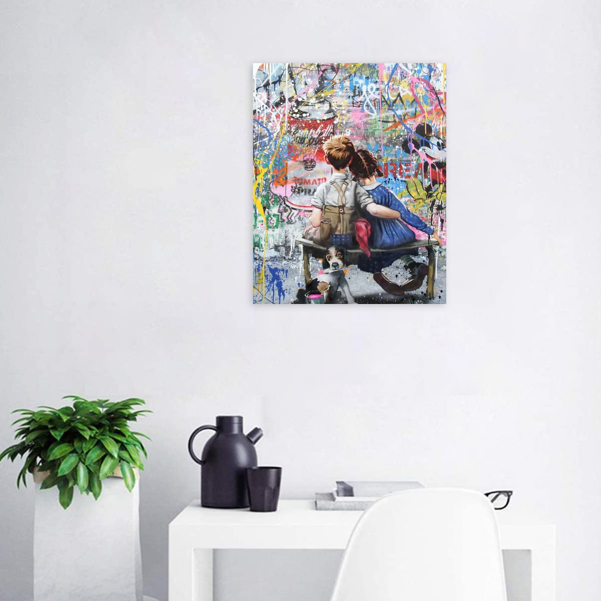 Amazon.co.jp: Hzong 数字油絵 Banksy バンクシー 落書き モダンアート