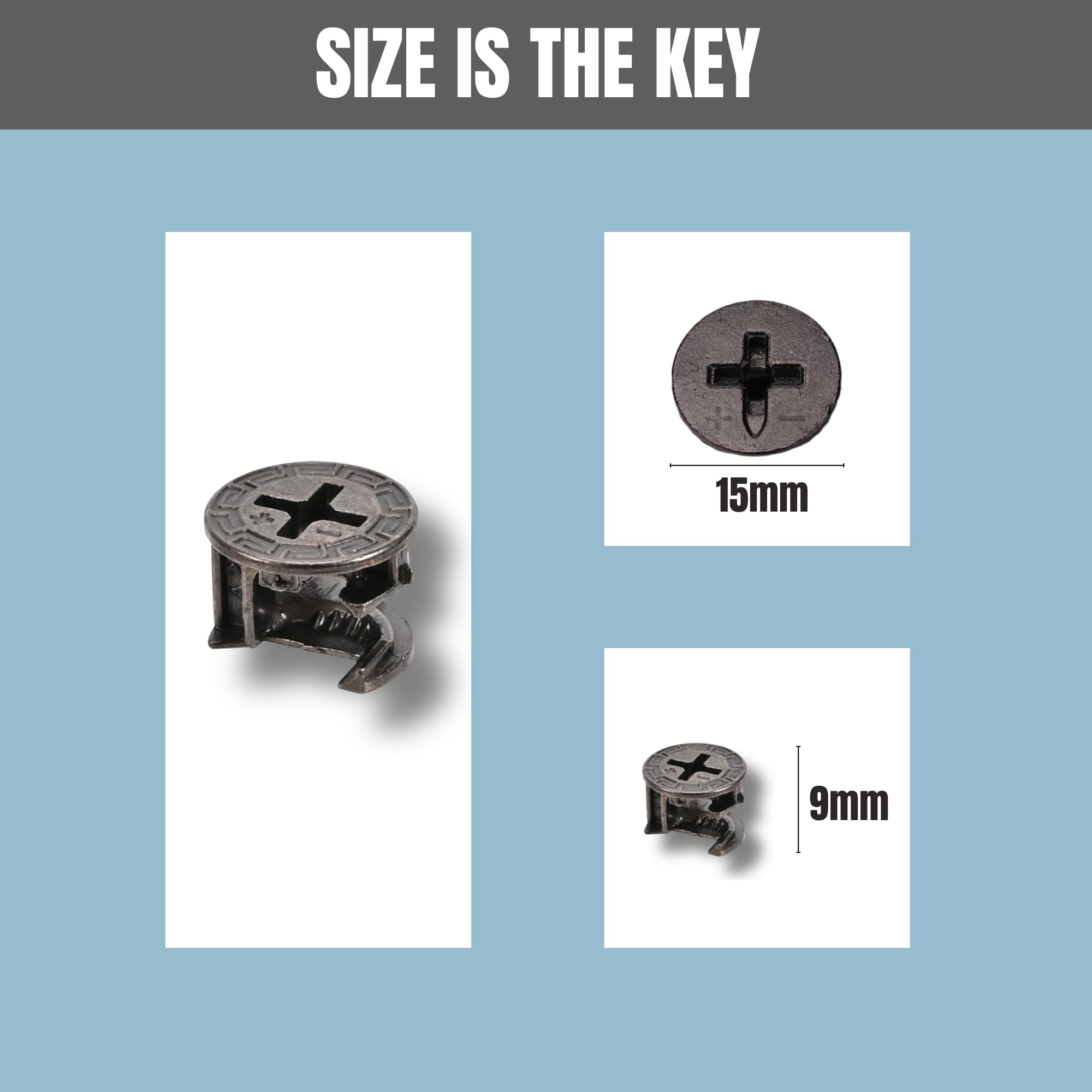 Amazon.co.jp: 家具偏心ホイール用カムロック 20個 15x9mm ブラック