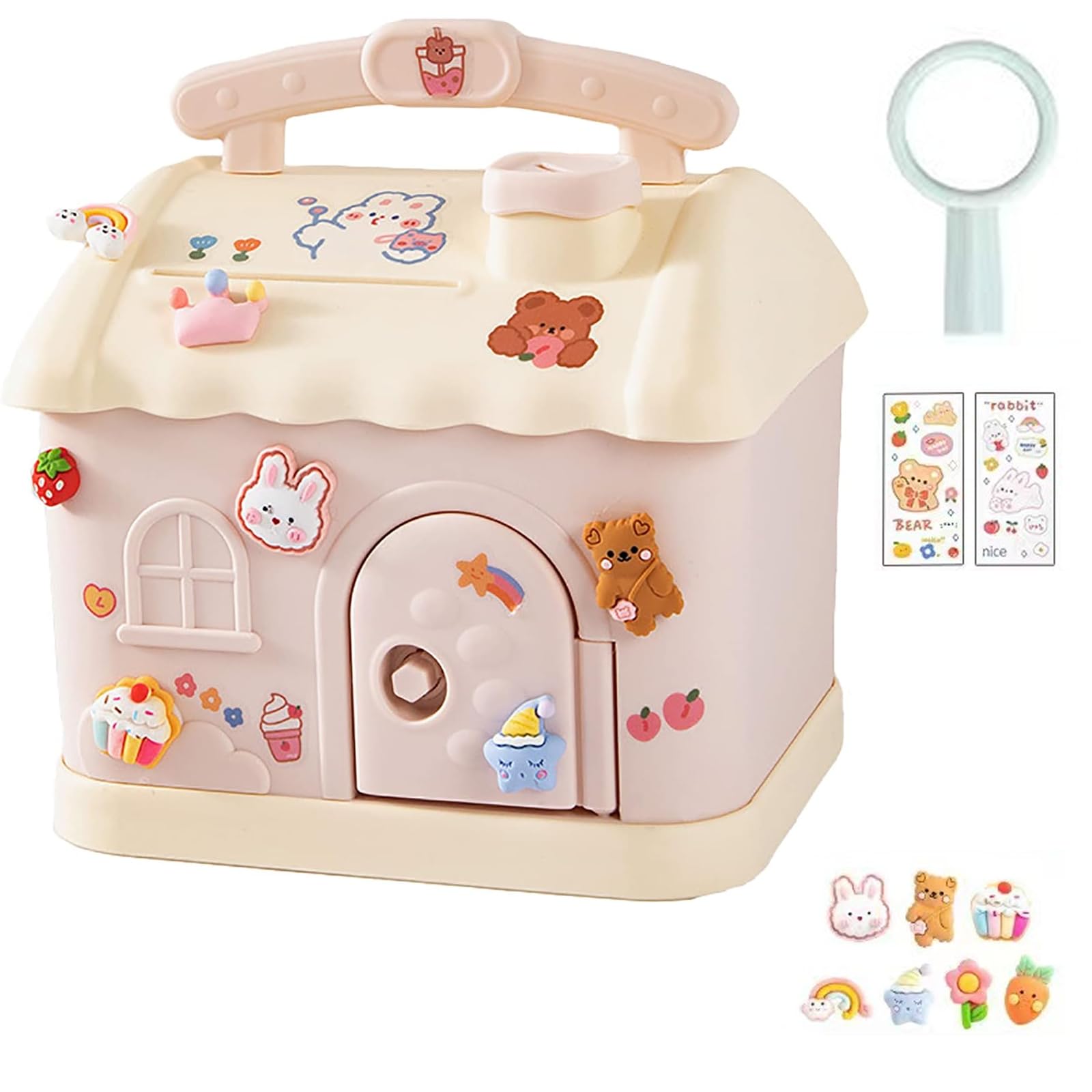 Amazon.co.jp: TOMMYFIELD 貯金箱 可愛い かわいい 小銭 小さな家 鍵