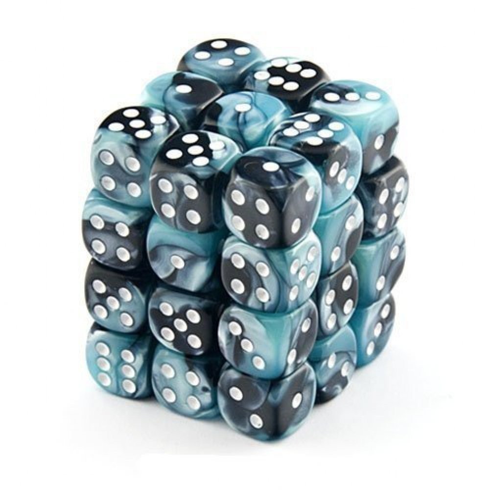 Amazon.com: Chessex Dice d6 Sets: Gemini Black & Shell with White