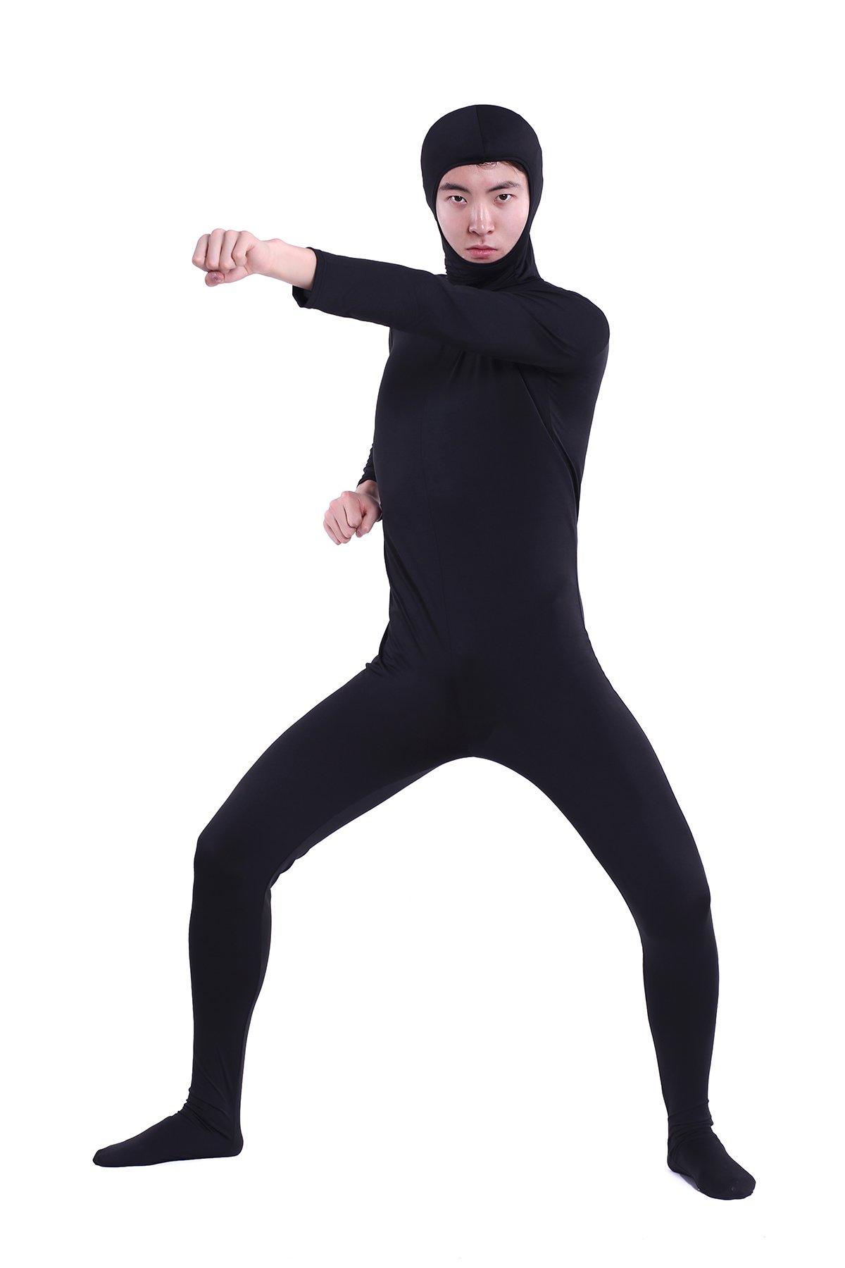 Amazon.co.jp: 顔部分が開いている 全身タイツ コスチューム 黒色