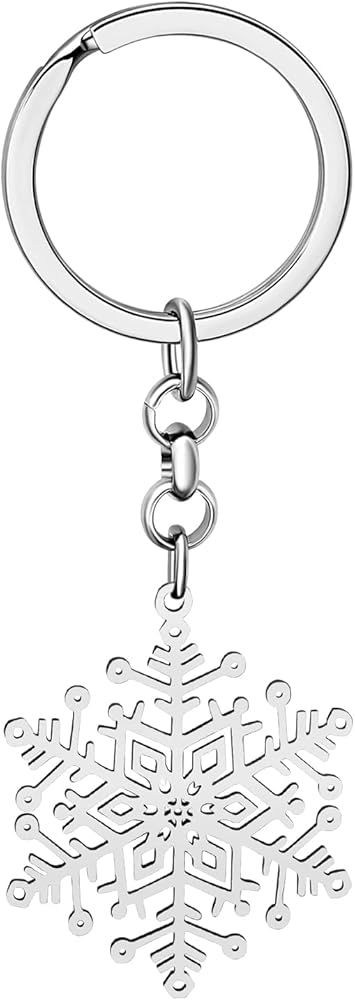 DOWAY Stainless Steel Christmas Tree Snowflake Keychain Candy