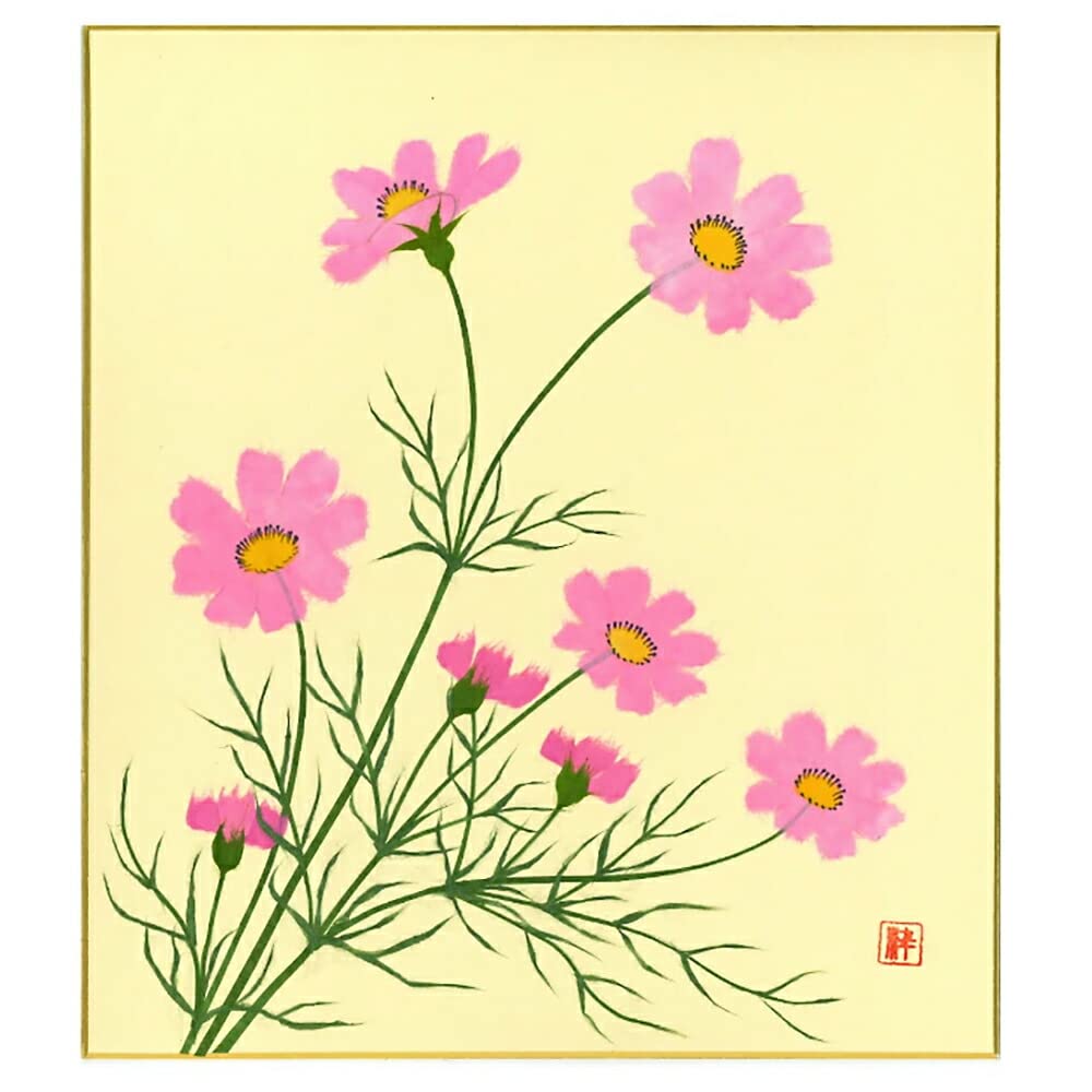 Amazon.co.jp: 完成品 ちぎり絵 色紙 コスモス 石川紙業 242×272mm 花