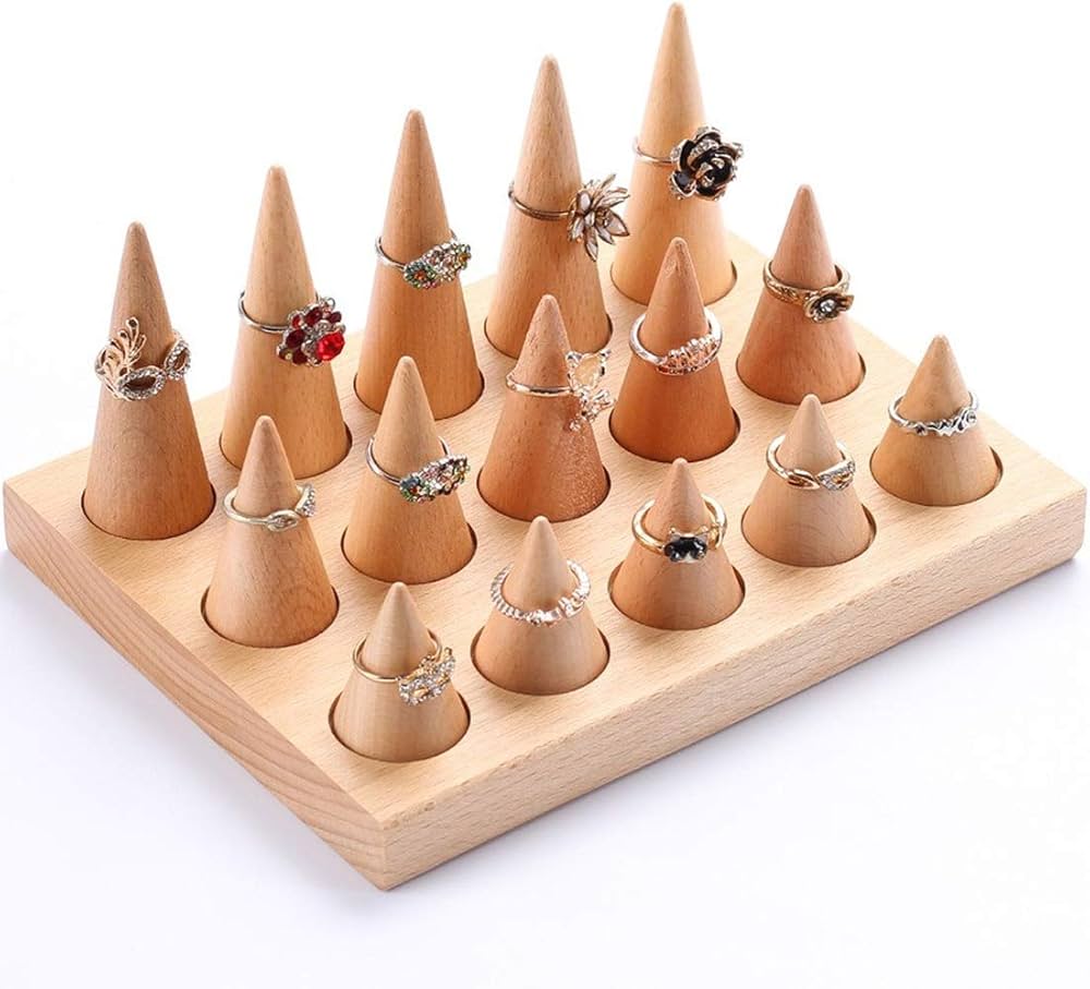 Amazon｜リングホルダー 円錐 天然木 リングスタンド ナチュラル