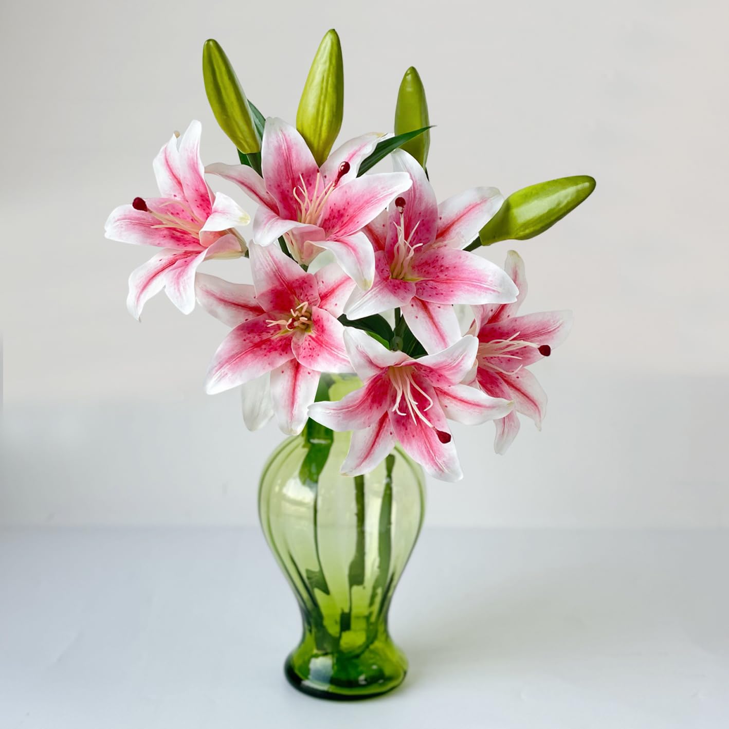 Amazon｜Yalzone 2個 28インチ ピンク 人工ユリ 花 フェイク リアル