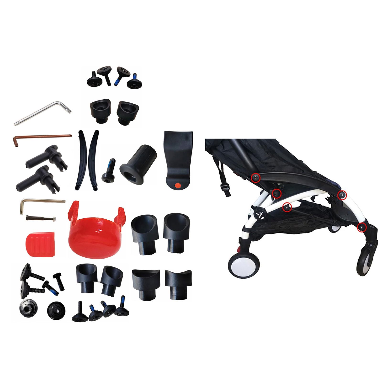 Amazon.co.jp: jojobasec ベビーカー 修理 必需品 交換 予備 ネジ