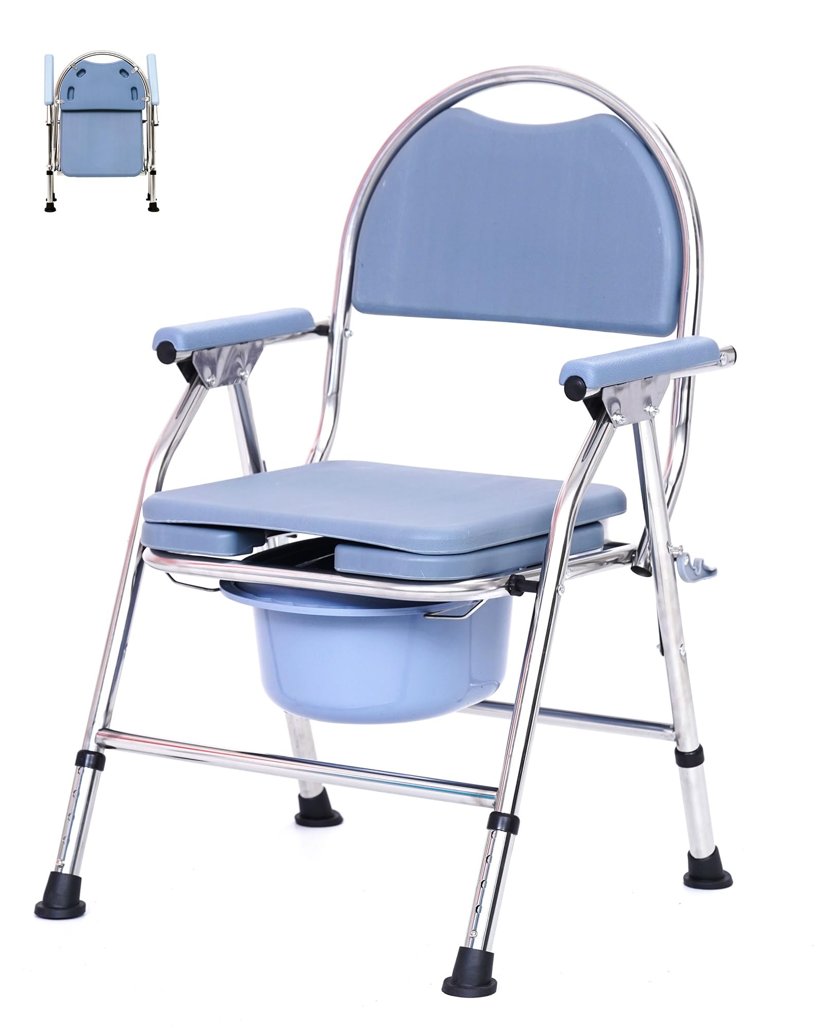 Amazon | ポータブルトイレ 高さ調整可能 介護用 簡易便座 ポータブル