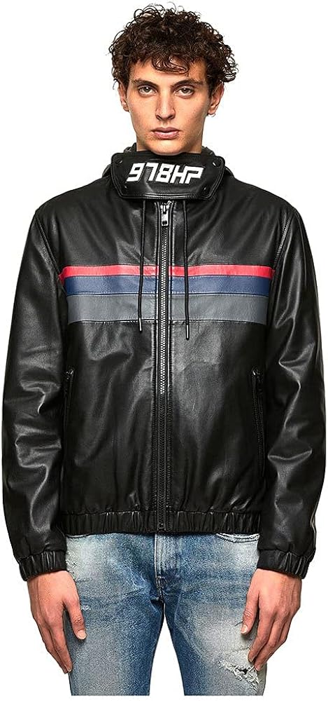 Amazon | [Diesel] (ディーゼル) メンズ ジャケット レザーパーカー