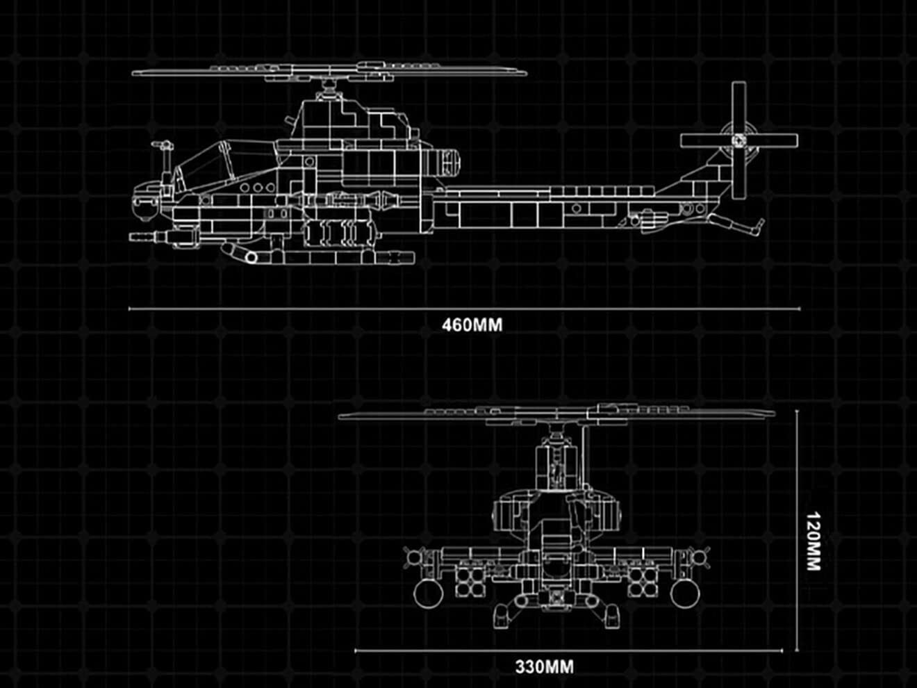 Amazon | AFM AH-1Z ヴァイパー 攻撃ヘリコプター 576Blocks