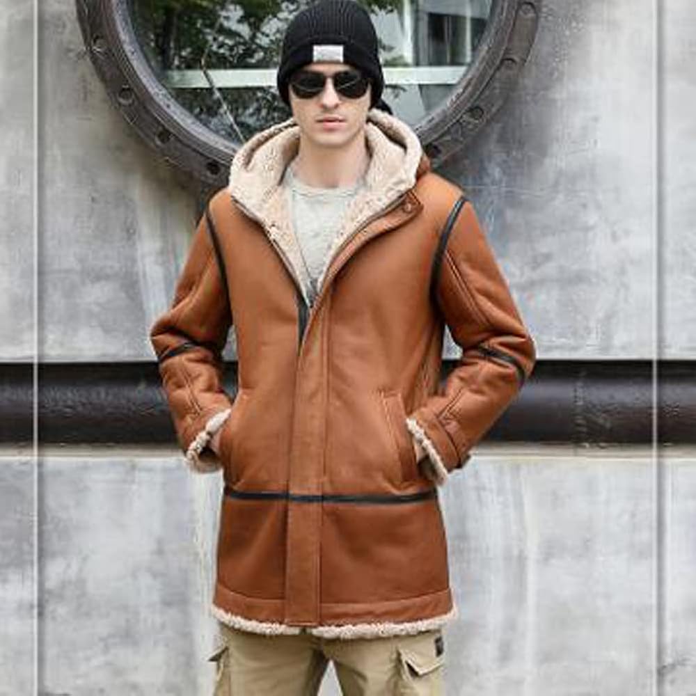 Amazon.co.jp: Denny & Dora メンズ ムートン コート メンズ レザー