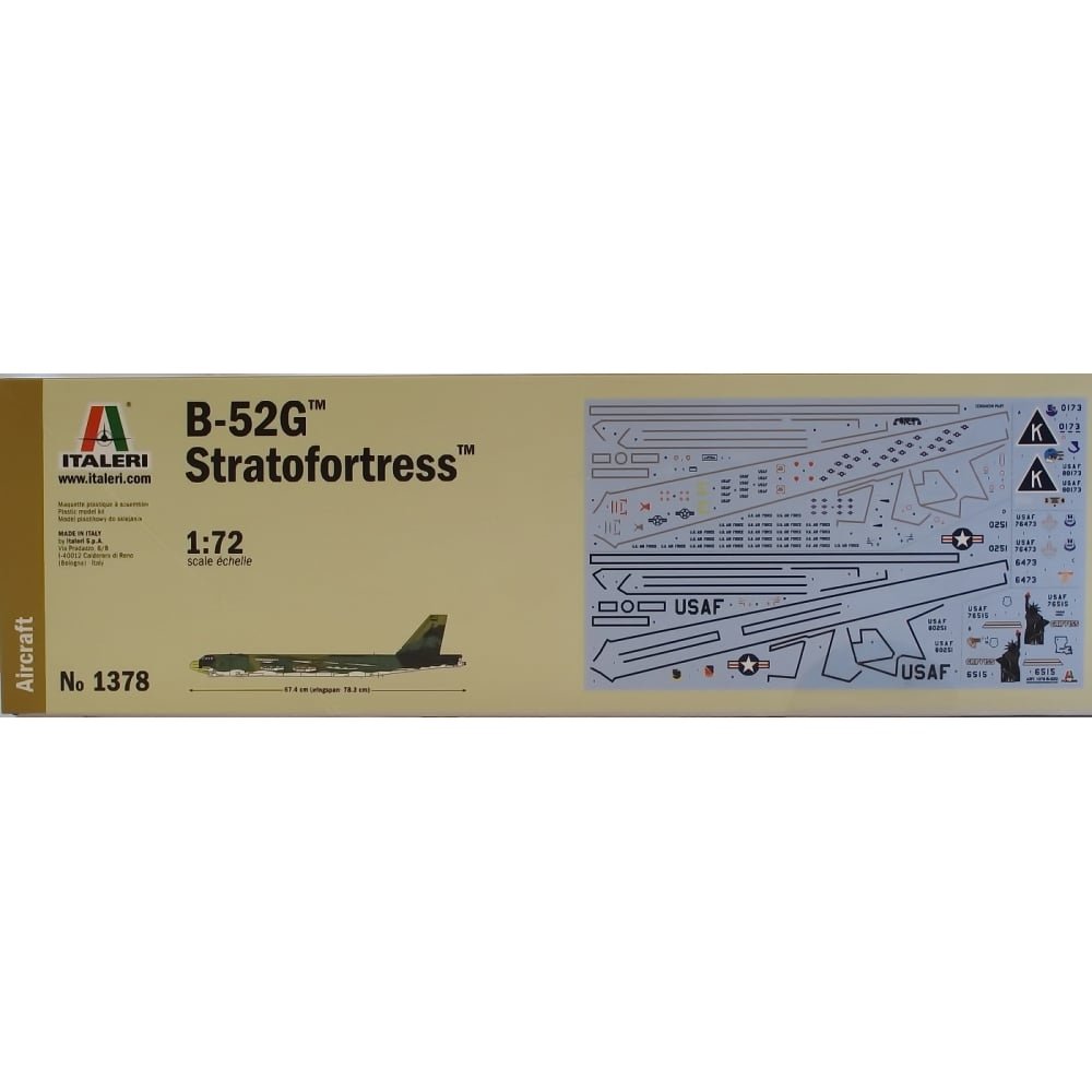 Amazon.com: Italeri ITA1378S 1/72 B-52G Strat Fortress Toy, Grey