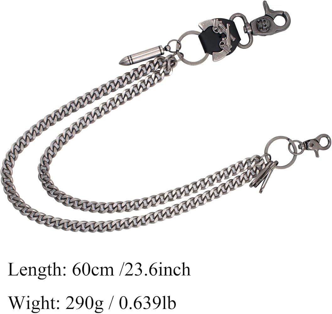 MiDube Long Wallet Chain Biker Punk Key Chains Hip Hop Skull Pant