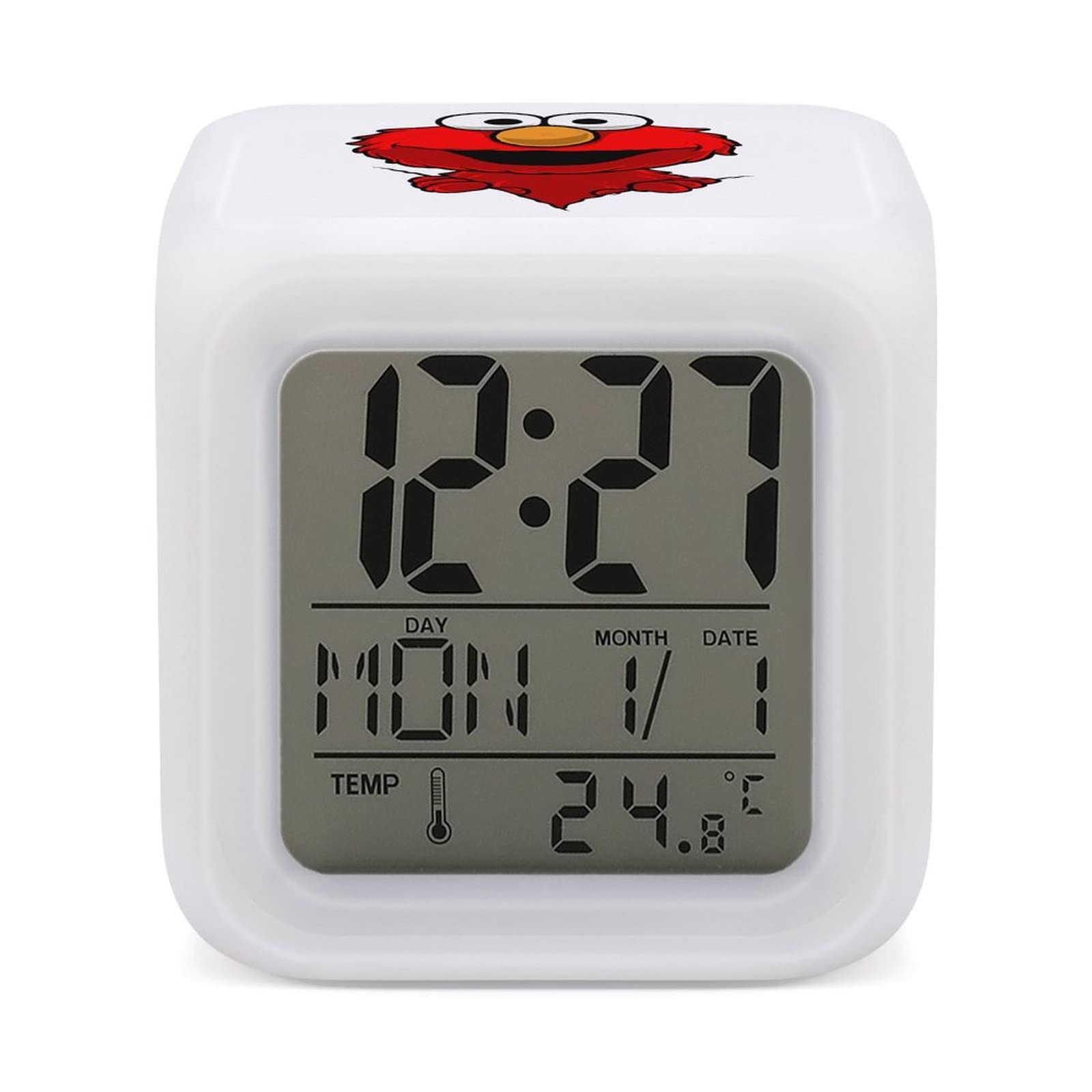 Amazon.co.jp: セサミストリート 目覚まし時計 デジタル時計 七彩る