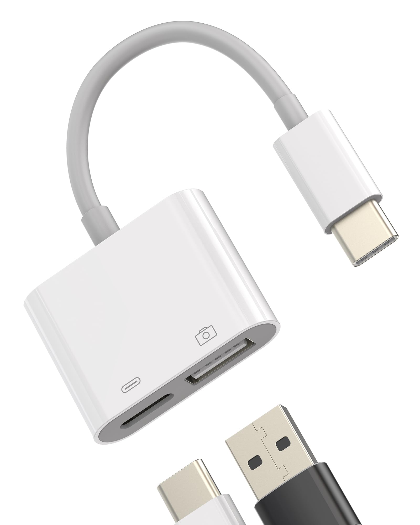 Amazon.co.jp: タイプc USB 変換 アダプタ2in1同時 Type C 充電分岐