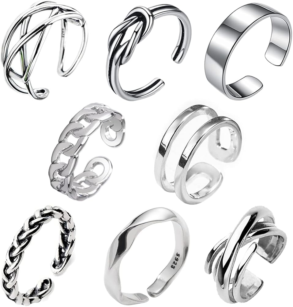 Amazon | [Vigetto] 8点セット 指輪 メンズ リング アクセサリー 金属