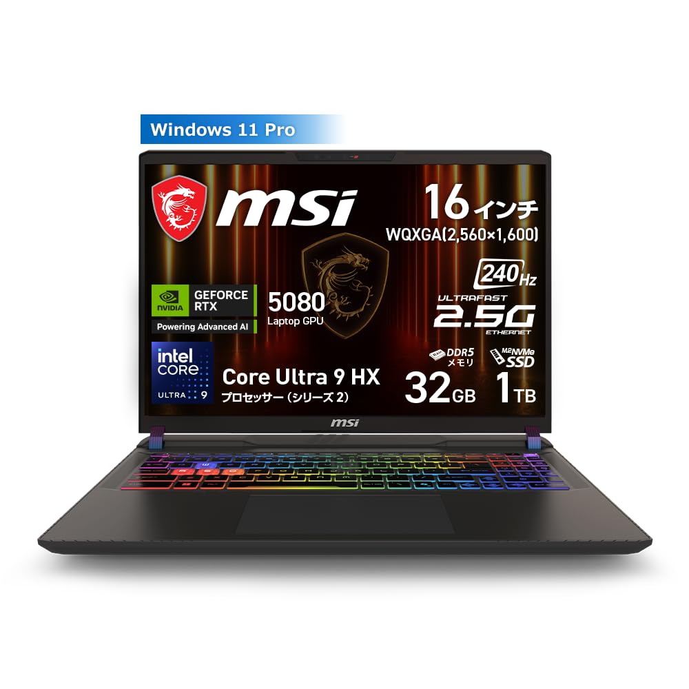 Amazon.co.jp: MSI ゲーミングノートPC Vector 16 HXAI 【最新Core