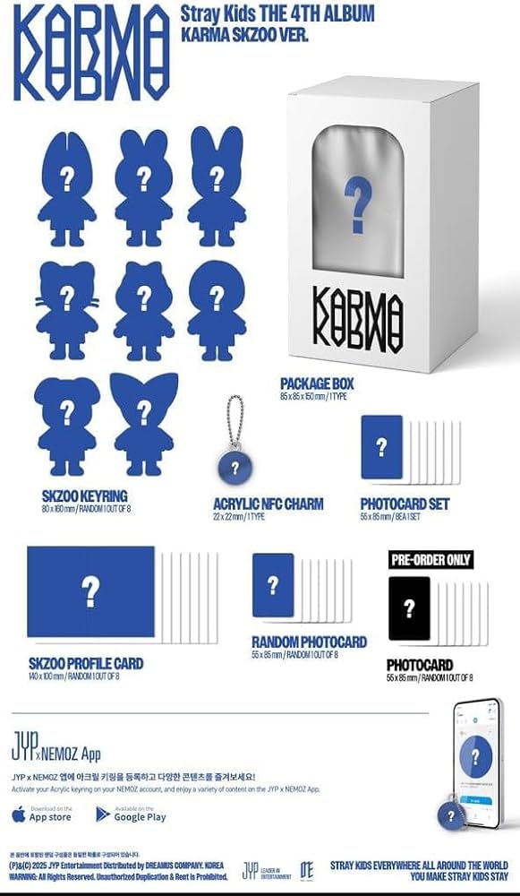 Amazon.co.jp: STRAY-KIDS [KARMA] 4th Album SKZOO Ver/NFC チャーム+