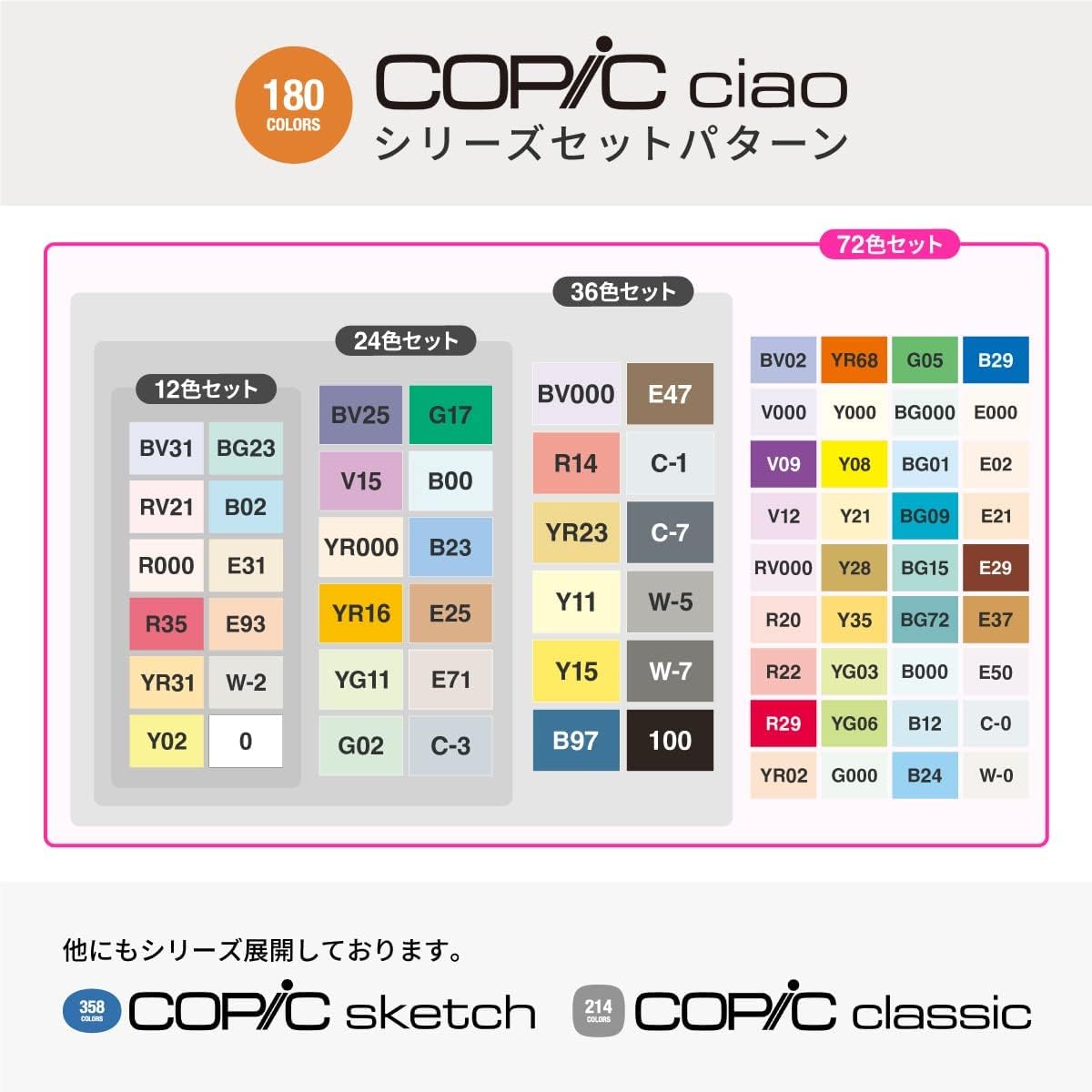 Amazon | Too コピック チャオ スタート 72色セット 日本製 多色