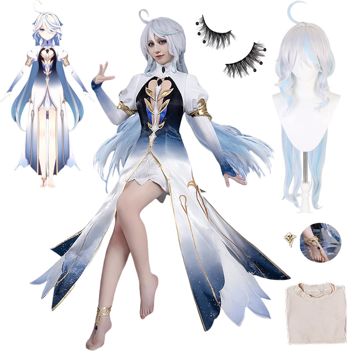 Amazon.co.jp: [HAOJEE]原神フリーナ フォカロルスコスプレ衣装