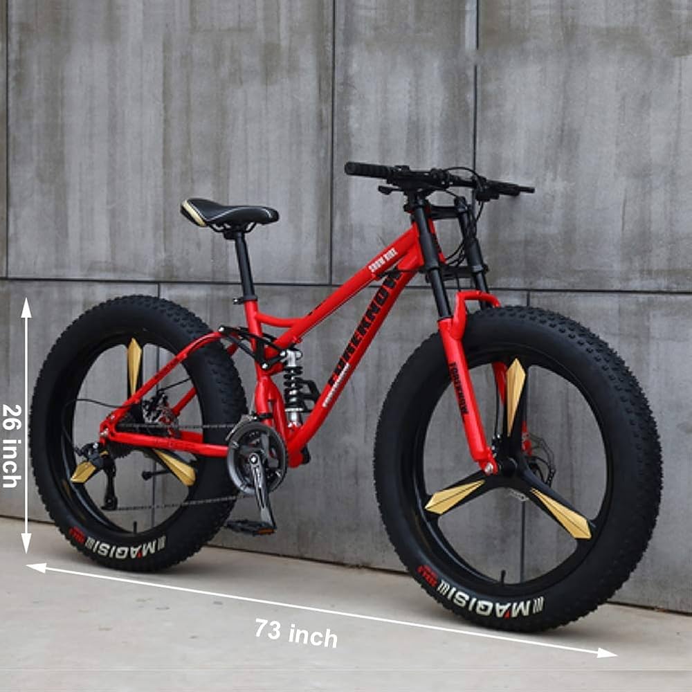 Amazon | ファットタイヤマウンテンバイク、ディスクブレーキと26