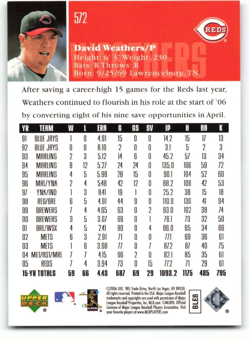 Amazon.com: Baseball MLB 2006 Upper Deck #572 David Weathers NM