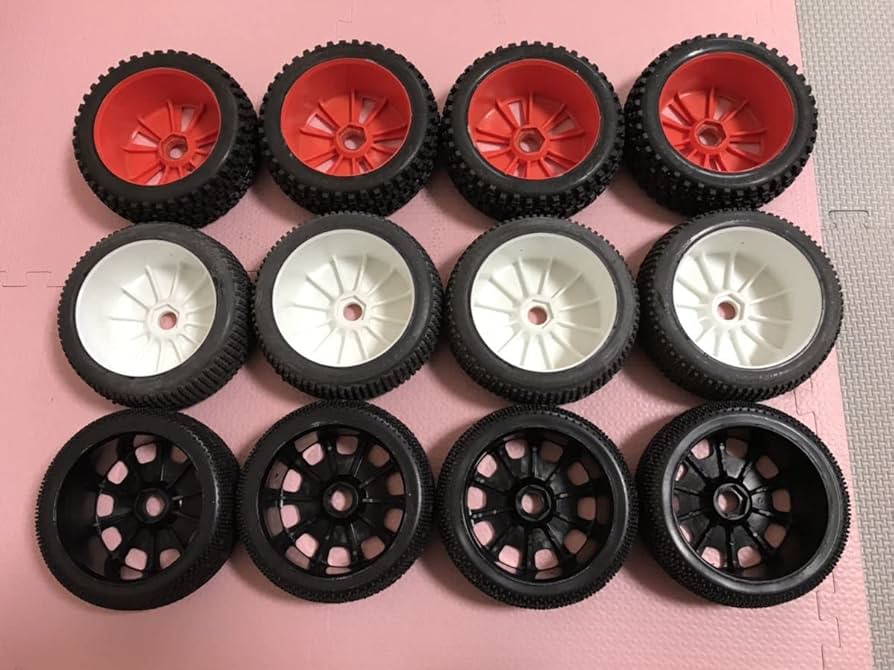 Amazon | 1/8 ラジコン用 タイヤ ホイール セット② レッド ホワイト