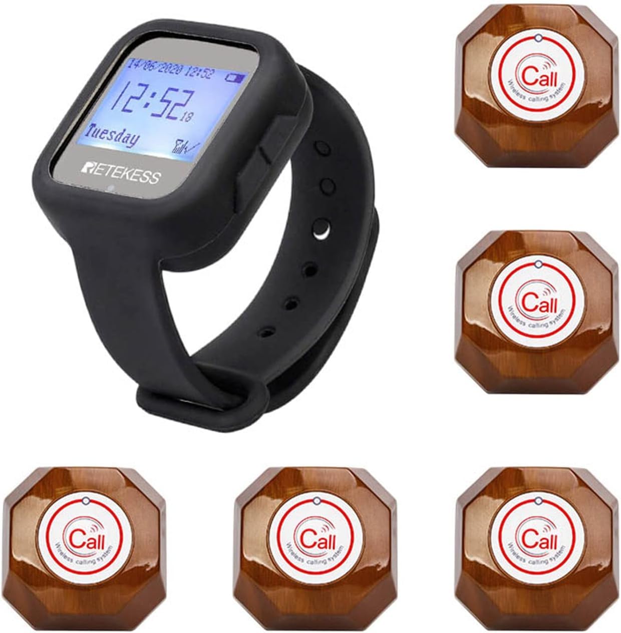 Amazon.co.jp: Retekess TD106呼び出しベル 腕の受信機 腕時計型受信機
