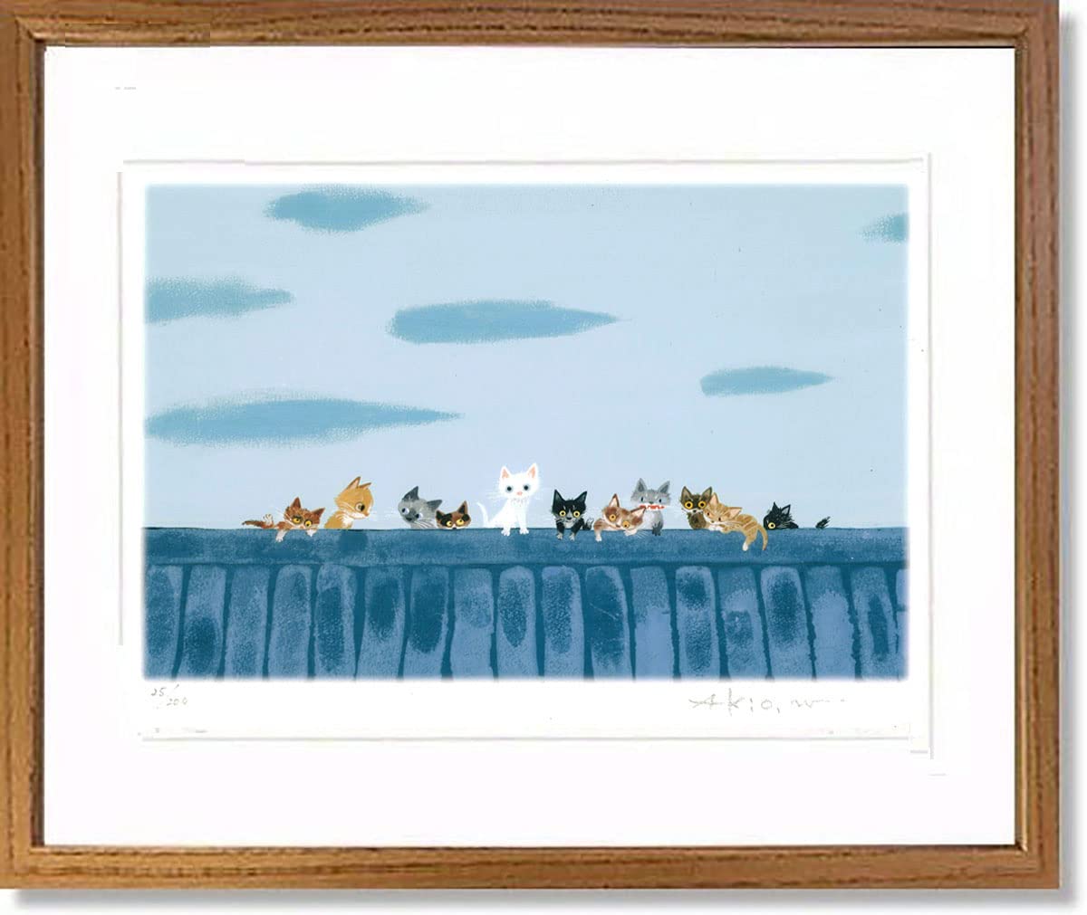 Amazon.co.jp: 絵画 渡辺あきお・それぞれ思い馳せて 版画 インテリア