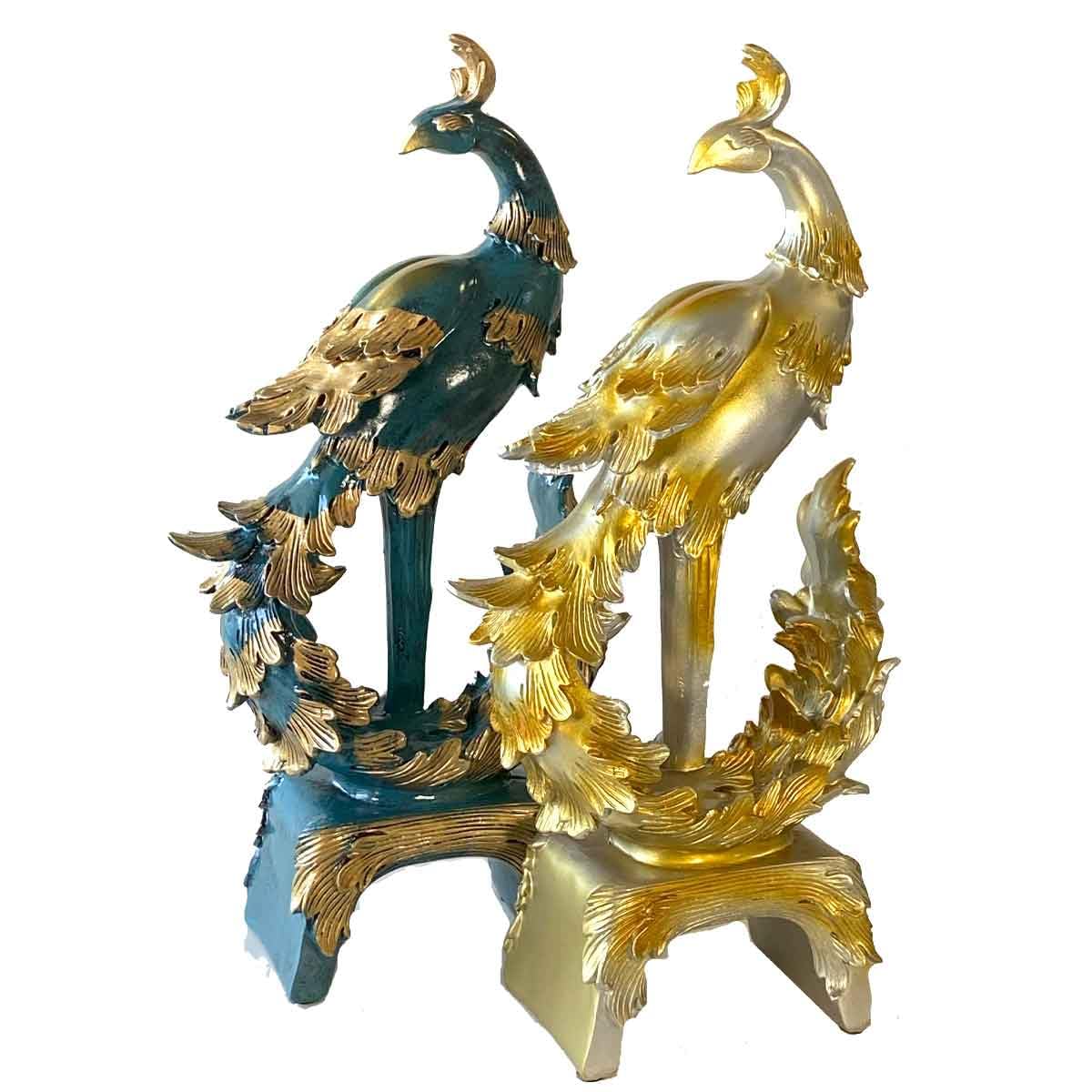 Amazon.co.jp: 鳳凰 フェニックス 置物 中サイズ 23cm 金 青