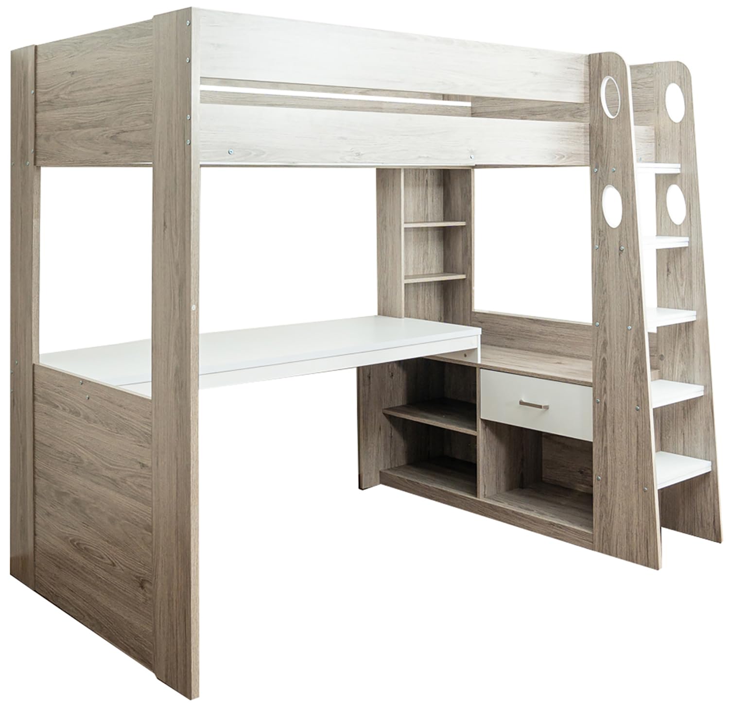 Amazon｜ロフトベッド ハイタイプ デスク付き デスク天板 【ロフト