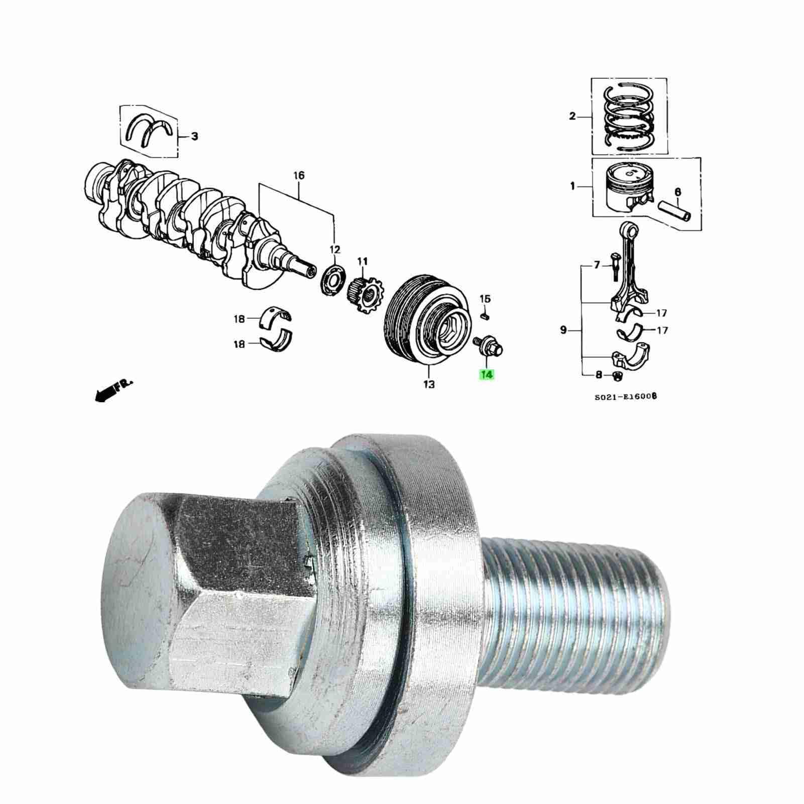 Amazon.co.jp: KIMISS クランクプーリーボルトキット 04133 P01 305