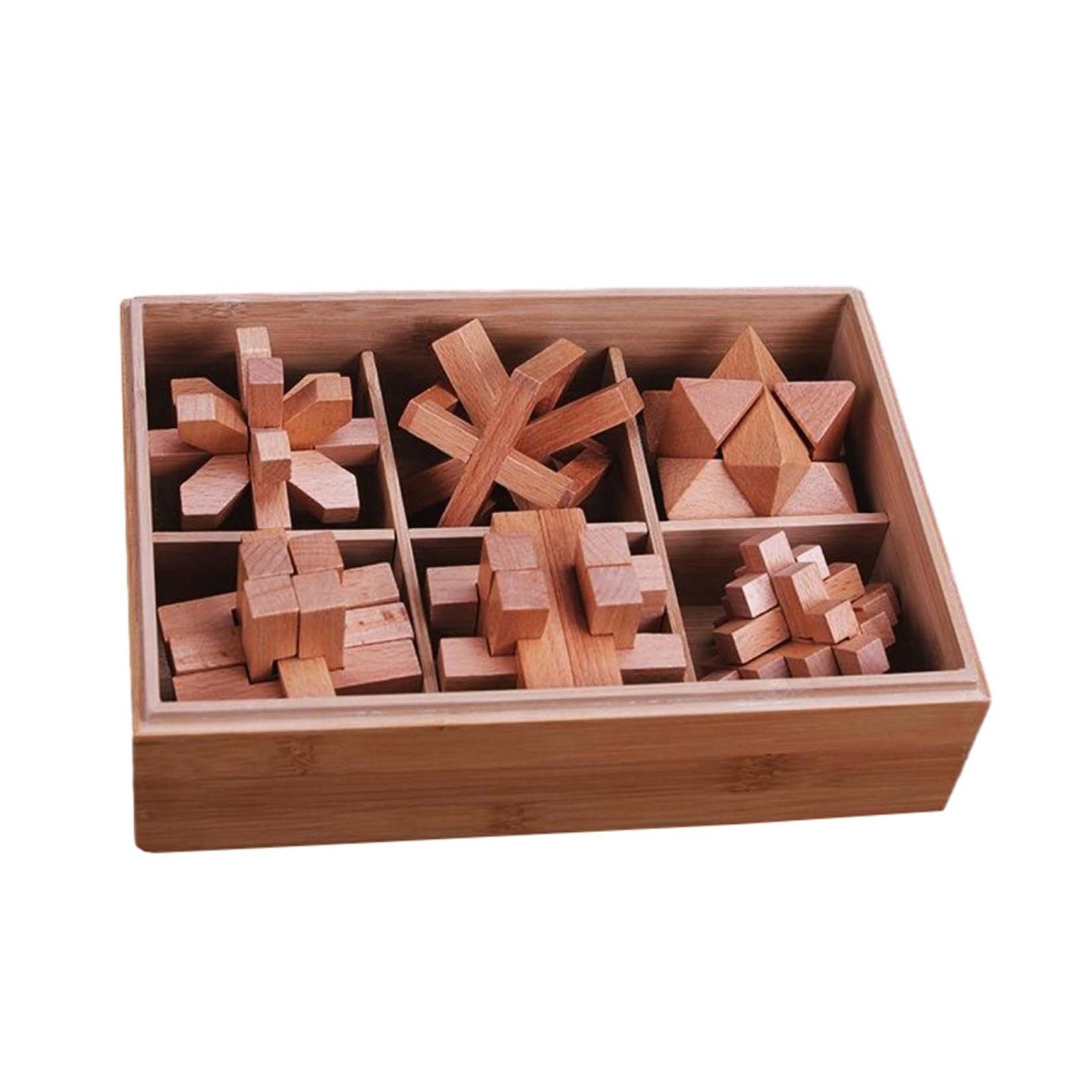 Amazon.co.jp: 立体パズル 木製 キューブ 子供 大人 6種セット 孔明