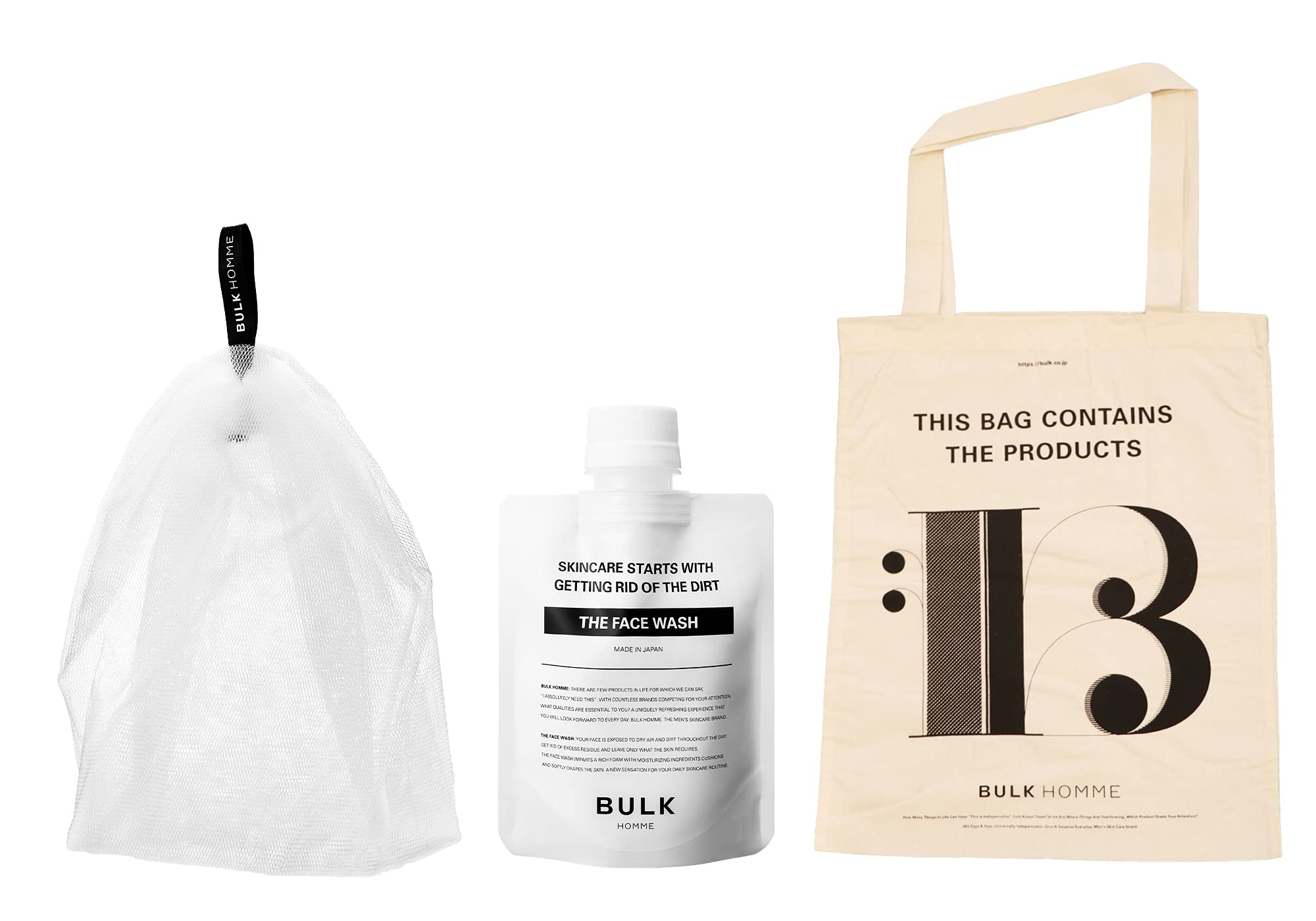Amazon | BULK HOMME(バルクオム) 洗顔料&泡立てネット&トートバッグ