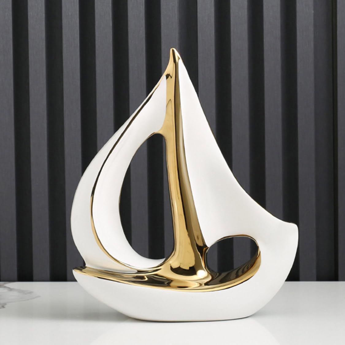 Amazon.co.jp: JAnjiaLxY モダン ヨット タイプ1 船 彫像 アート 置物