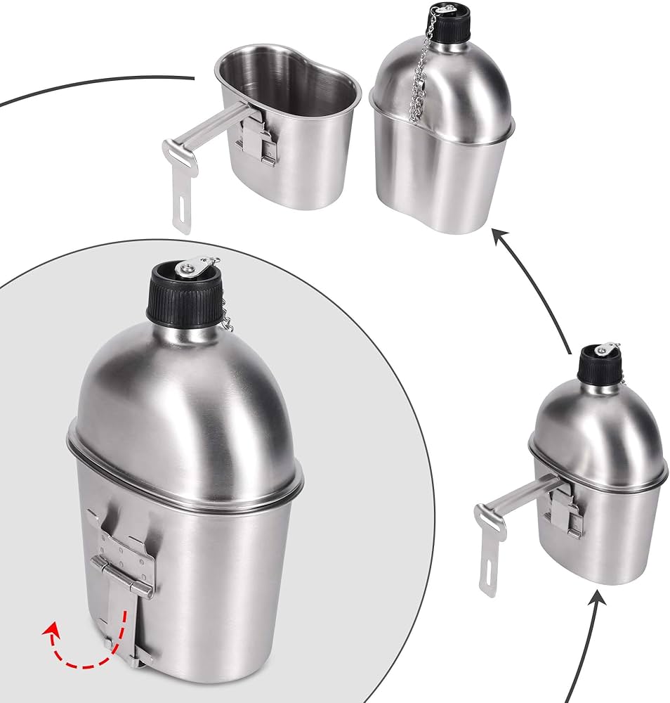 Amazon.co.jp: Goetland ステンレススチール 二戦 米軍 ミリタリー