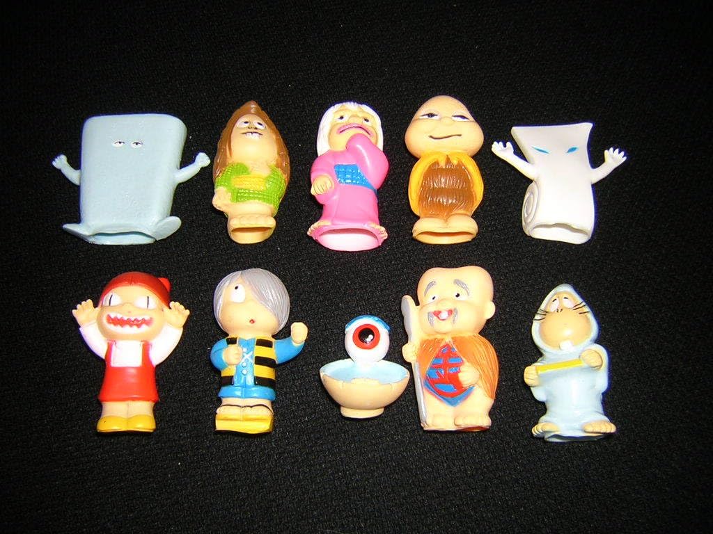 Amazon.co.jp: 25/ 80年代 ゲゲゲの鬼太郎 指人形 10種セット ソフビ