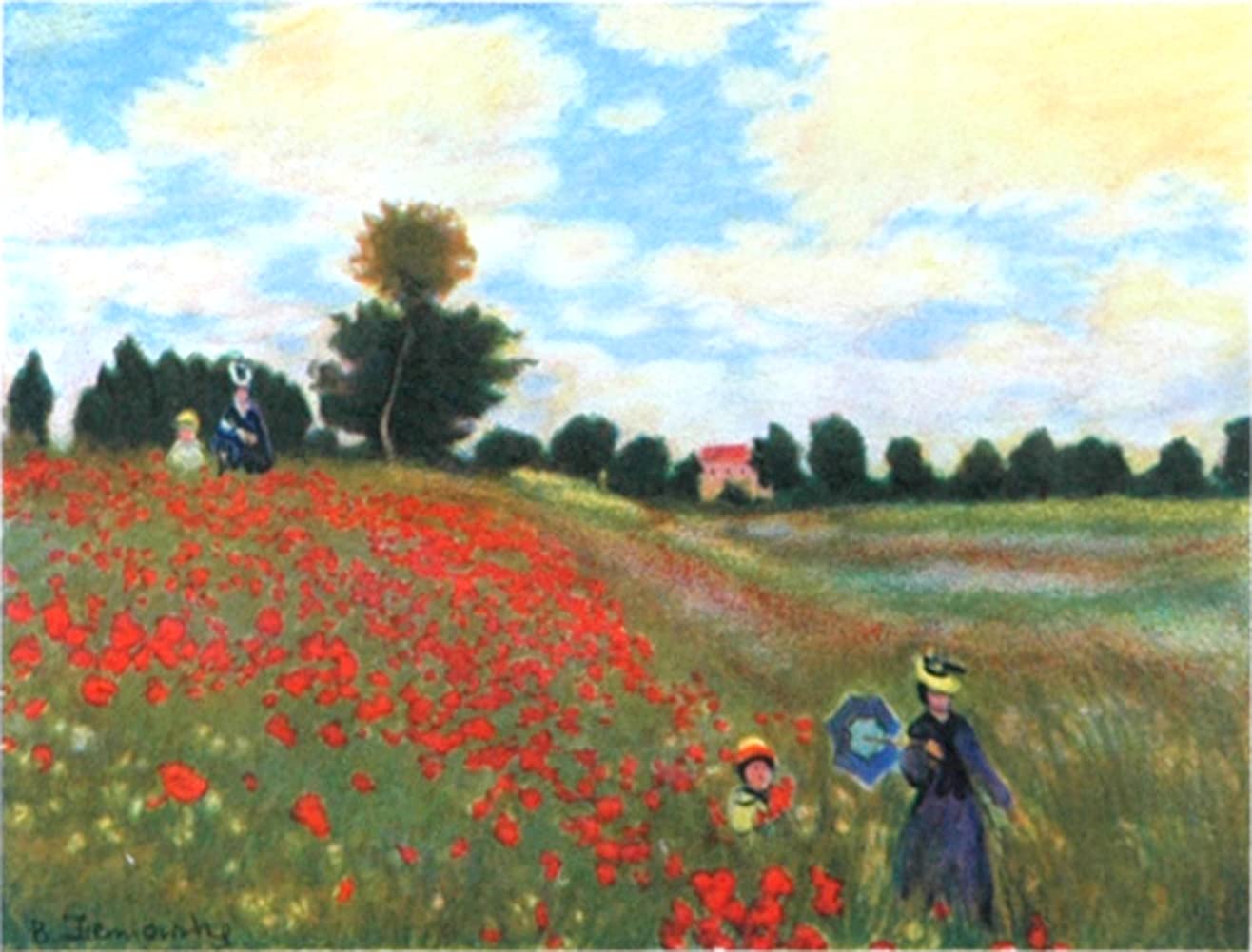 Amazon.co.jp: 絵画 版画 モネ 額付き 『アルジャントュイユのひなげし