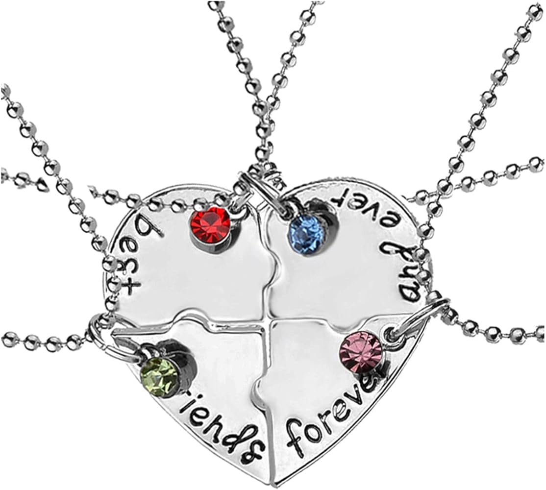 Amazon.com: ZAHSY Bff Best Friend Friendship Necklace for 4 Best