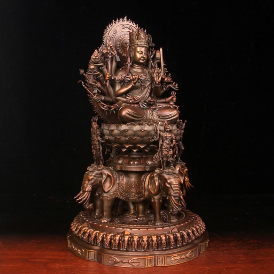Amazon｜仏像 普賢延命菩薩 (辰・巳年生まれ) 真鍮製 (高さ40cm×巾24cm