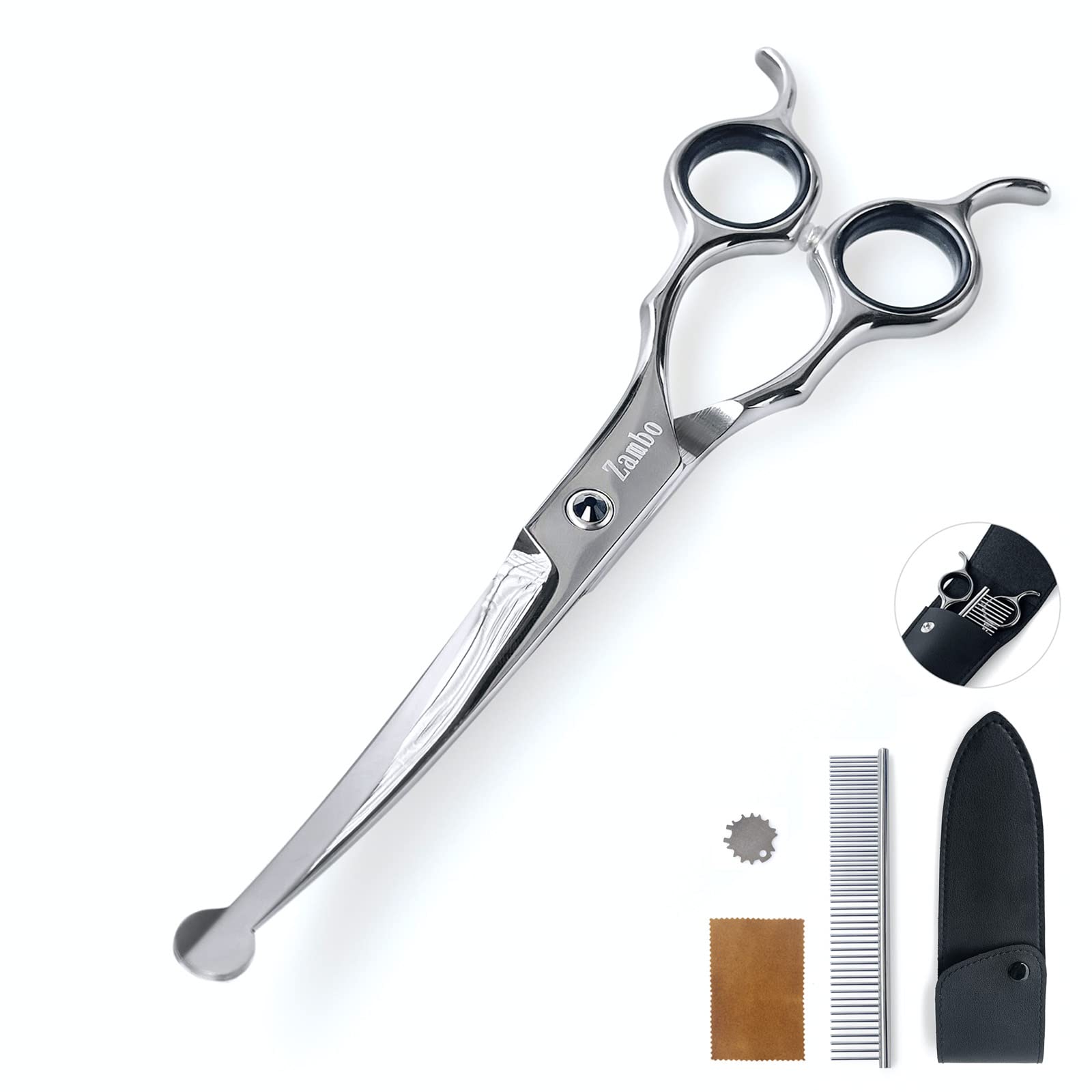 Amazon.co.jp: ZAMBO 7インチ 丸い先端 カーブシザー,トリミング