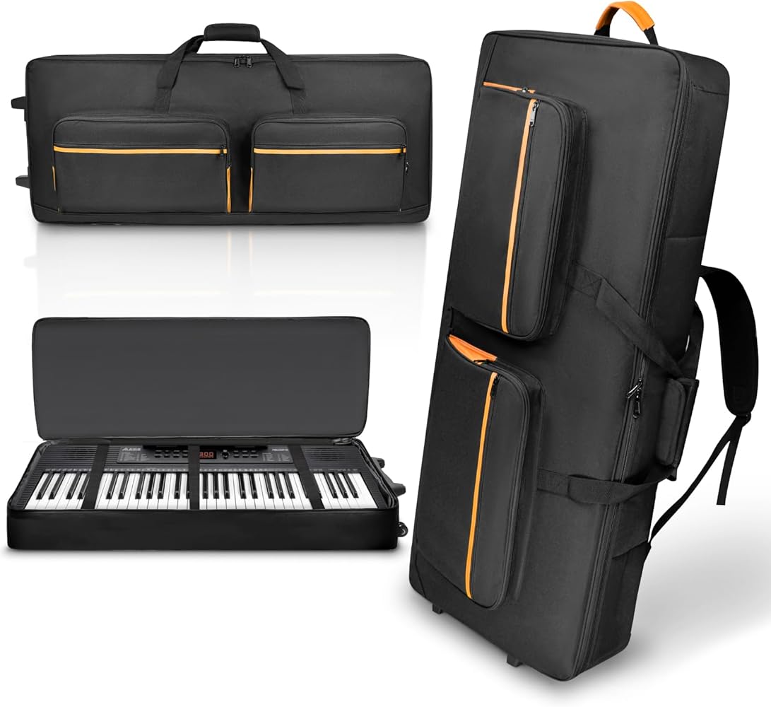 Amazon.com: ORKELS 61-Key Keyboard Case with Wheels & Adjustable